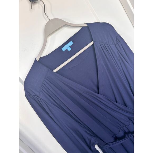 NWT Draper‎ James Women's Tie-Front Fit & Flare Midi Wrap Dress Blue Size 3X - Picture 4 of 12